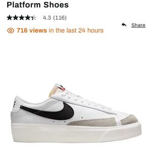 Nike women’s Blazer low platform shoes